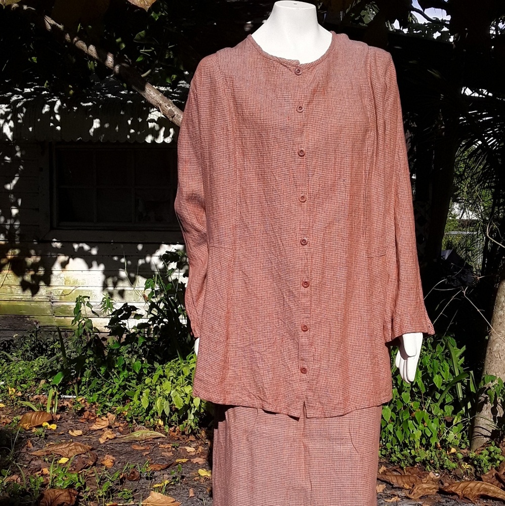 Flax top and skirt outfit